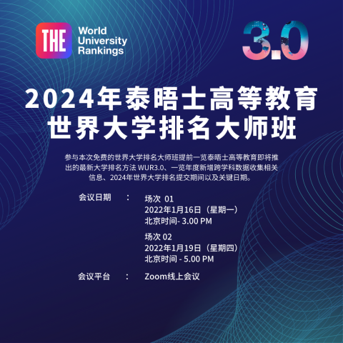 2024年THE世界大学排名数据提交正式启动