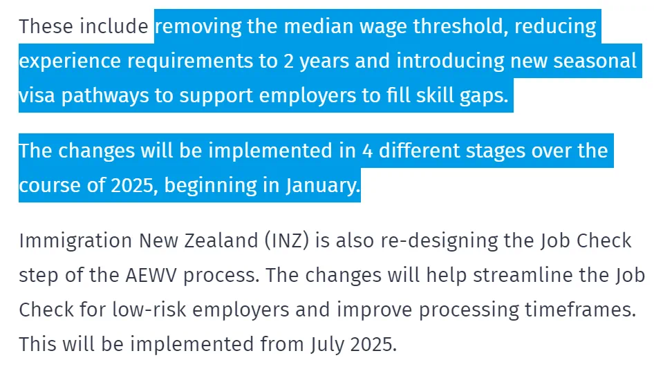 新西兰工签政策变化丨工作、移民门槛降低